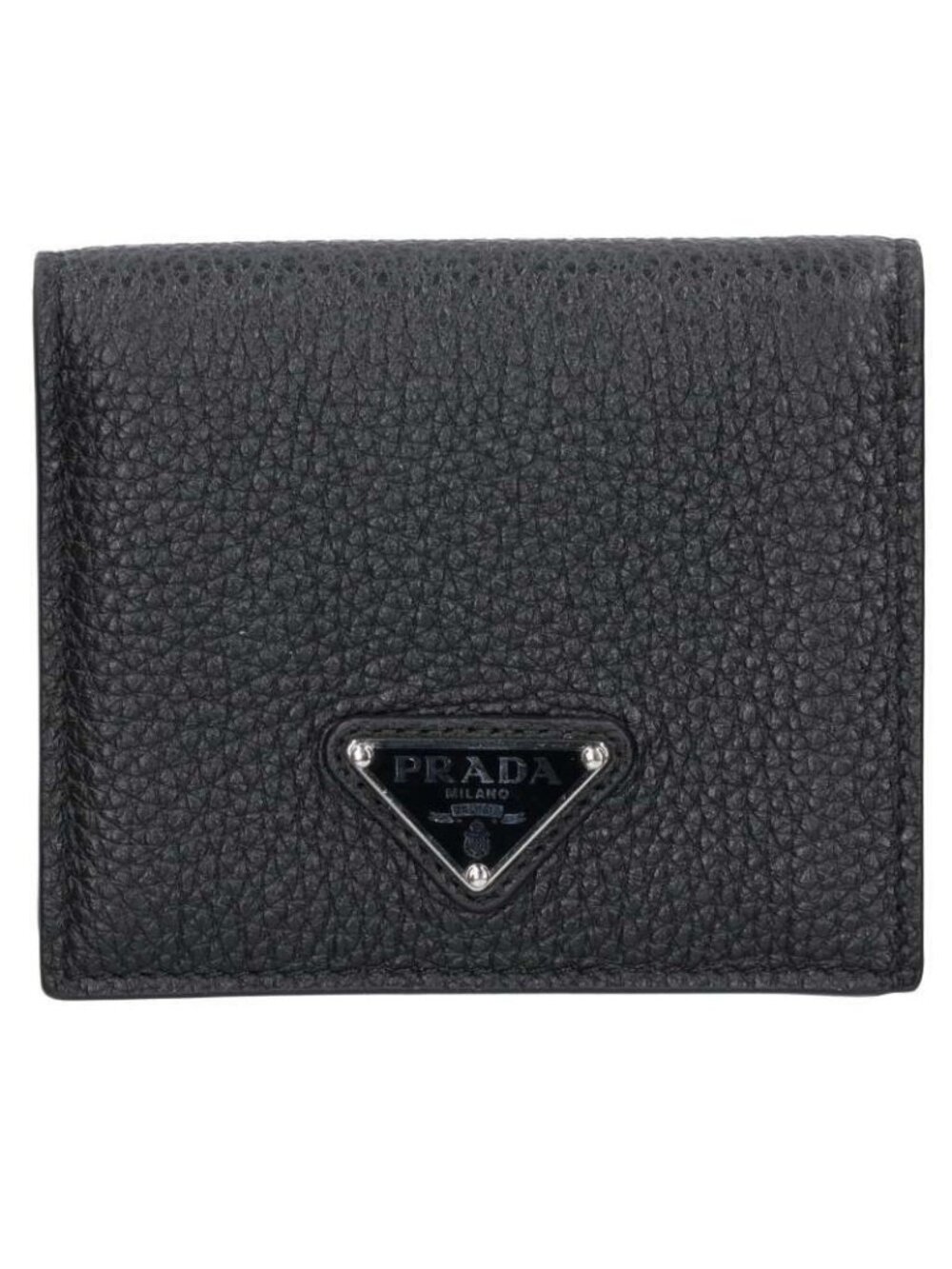 Prada Bifold Triangle Plate Leather Wallet